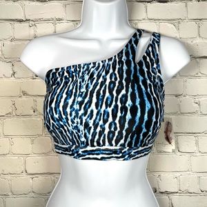 NWT Jessica Simpson Sassy Safari One Shoulder Bikini Top L